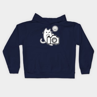 Cat Photographer Smile Please Kids Hoodie